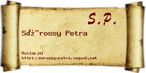 Sárossy Petra névjegykártya